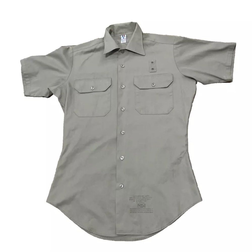 FLYING CROSS Retro 70s Shirt Mens M Retro Work Wear Khaki Western Button Point